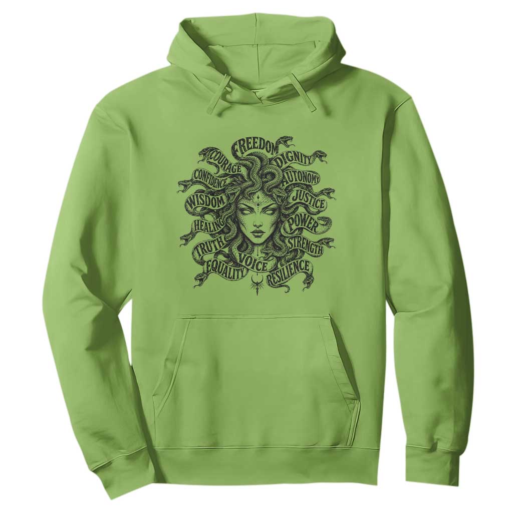 Feminist Medusa Power Snake Wisdom Equality Goth Hoodie TS11 Lime Print Your Wear
