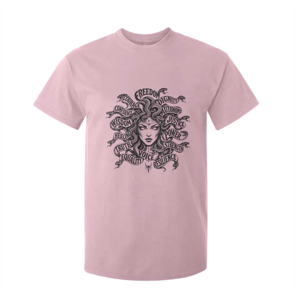 Feminist Medusa Power Snake Wisdom Equality Goth T Shirt For Kid TS11 Light Pink Print Your Wear