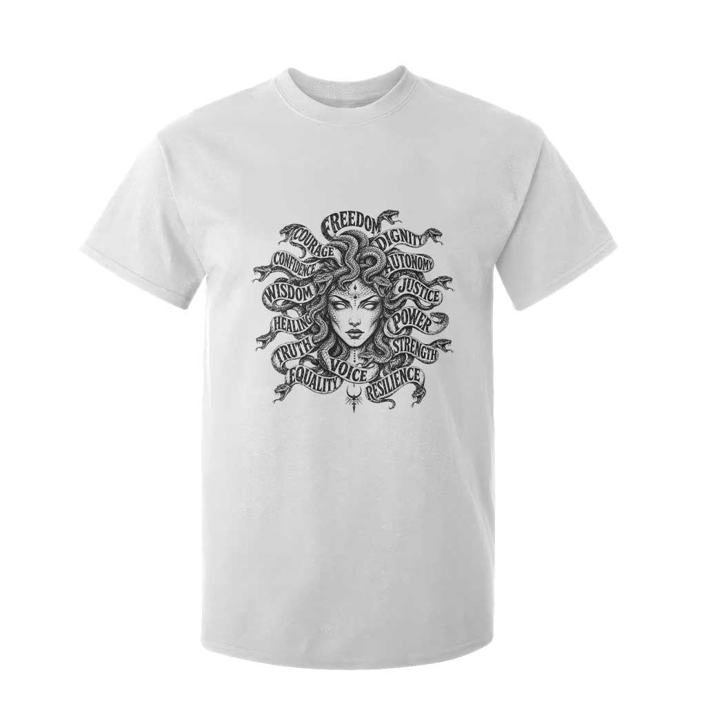 Feminist Medusa Power Snake Wisdom Equality Goth T Shirt For Kid TS11 White Print Your Wear