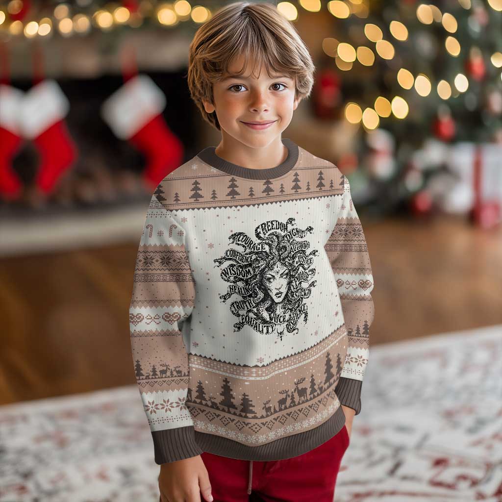 Feminist Medusa Power Snake Wisdom Equality Goth Ugly Christmas Sweater TS11 Mocha Mousse Print Your Wear