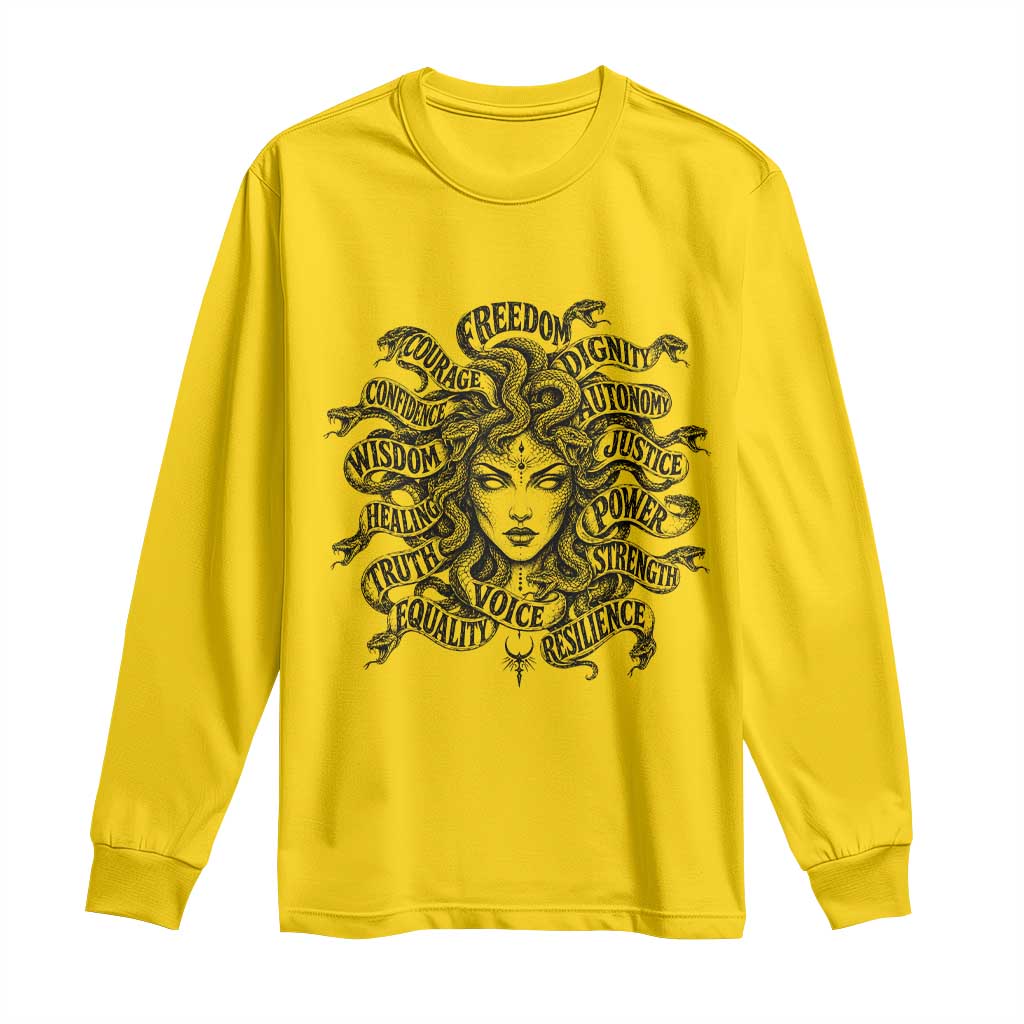 Feminist Medusa Power Snake Wisdom Equality Goth Long Sleeve Shirt TS11 Daisy Print Your Wear