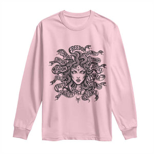 Feminist Medusa Power Snake Wisdom Equality Goth Long Sleeve Shirt TS11 Light Pink Print Your Wear