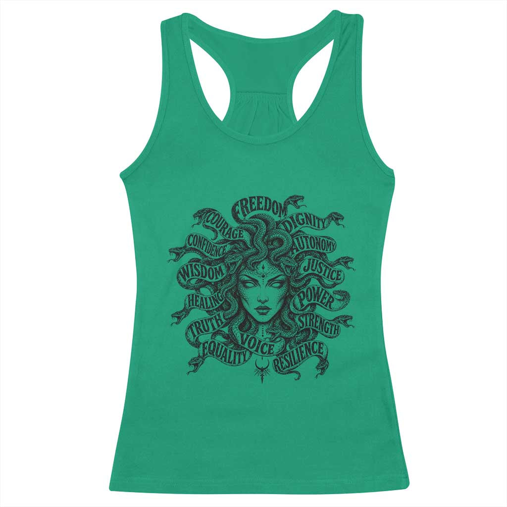 Feminist Medusa Power Snake Wisdom Equality Goth Racerback Tank Top TS11 Irish Green Print Your Wear