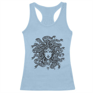Feminist Medusa Power Snake Wisdom Equality Goth Racerback Tank Top TS11 Light Blue Print Your Wear