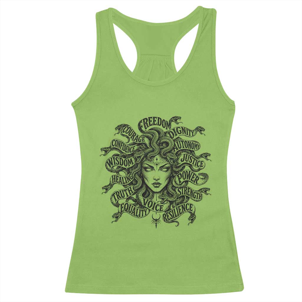 Feminist Medusa Power Snake Wisdom Equality Goth Racerback Tank Top TS11 Lime Print Your Wear