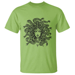 Feminist Medusa Power Snake Wisdom Equality Goth T Shirt TS11 Lime Print Your Wear
