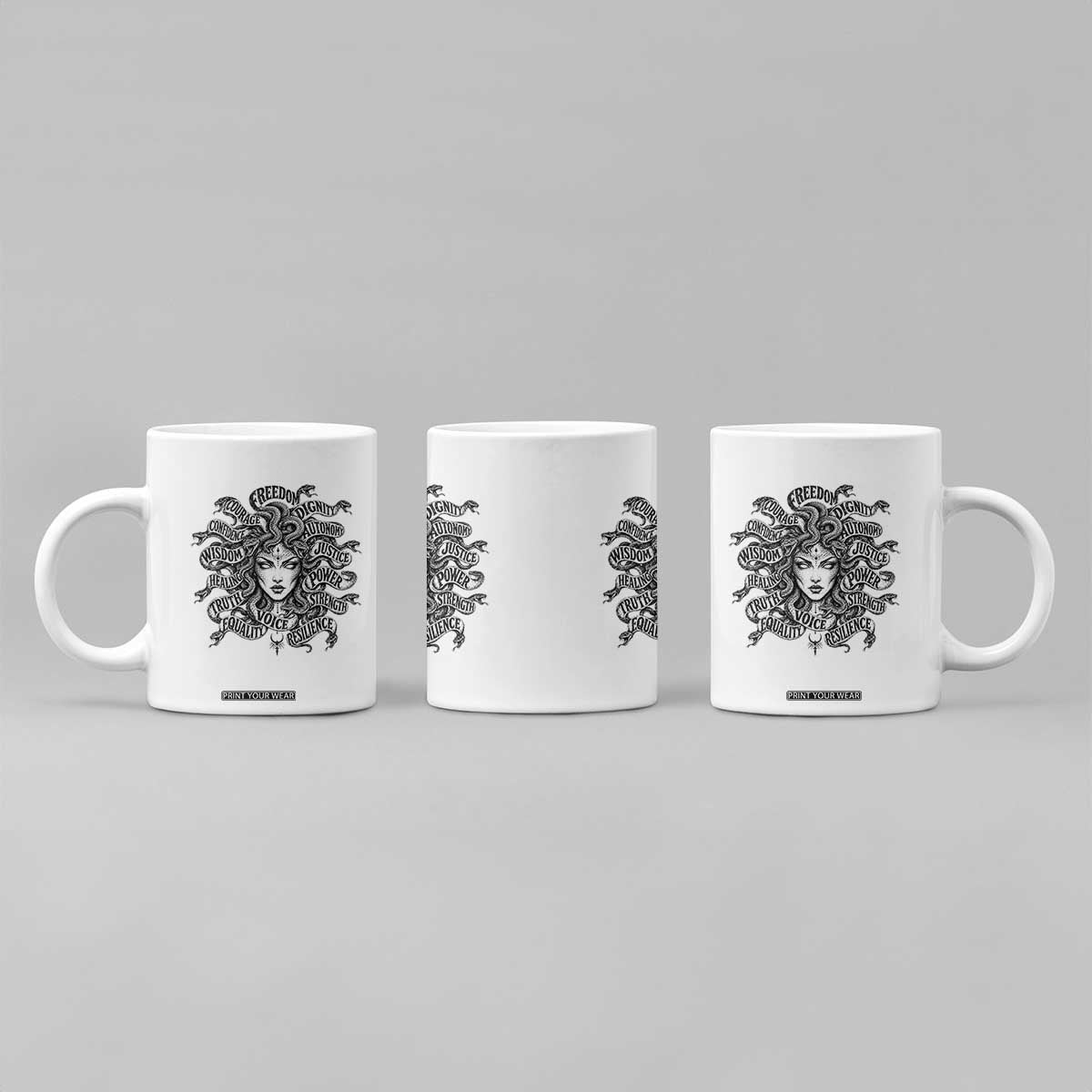 Feminist Medusa Power Snake Wisdom Equality Goth Coffee Mug TS11 Print Your Wear