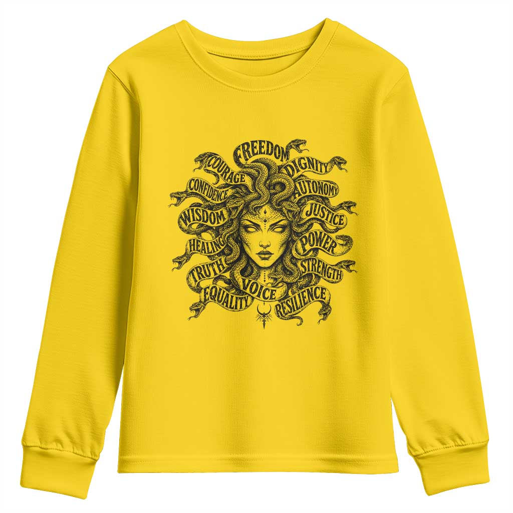 Feminist Medusa Power Snake Wisdom Equality Goth Youth Sweatshirt TS11 Daisy Print Your Wear