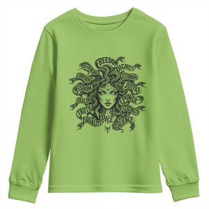 Feminist Medusa Power Snake Wisdom Equality Goth Youth Sweatshirt TS11 Lime Print Your Wear