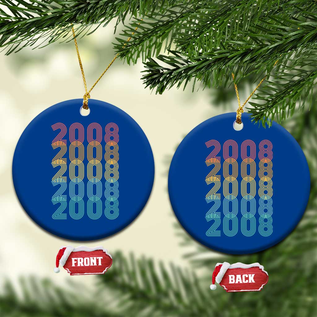 18th Birthday Ceramic Ornament Vintage 2008 Retro 18 Years Old Birthday TS11 1pc Blue Print Your Wear