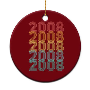 18th Birthday Ceramic Ornament Vintage 2008 Retro 18 Years Old Birthday TS11 1pc Red Print Your Wear