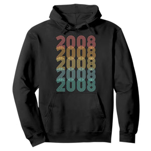 18th Birthday Hoodie Vintage 2008 Retro 18 Years Old Birthday TS11 Black Print Your Wear