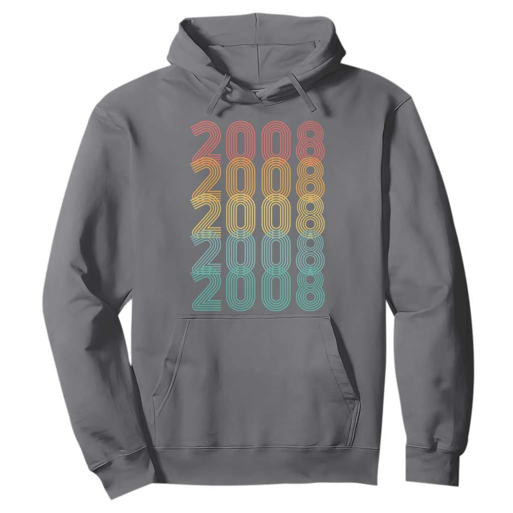 18th Birthday Hoodie Vintage 2008 Retro 18 Years Old Birthday TS11 Charcoal Print Your Wear
