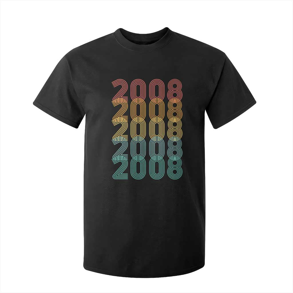 18th Birthday T Shirt For Kid Vintage 2008 Retro 18 Years Old Birthday TS11 Black Print Your Wear