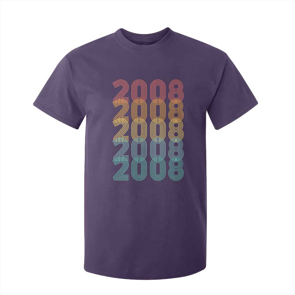 18th Birthday T Shirt For Kid Vintage 2008 Retro 18 Years Old Birthday TS11 Purple Print Your Wear