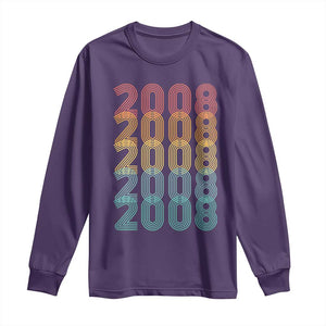 18th Birthday Long Sleeve Shirt Vintage 2008 Retro 18 Years Old Birthday TS11 Purple Print Your Wear