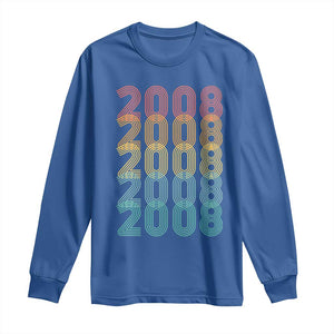 18th Birthday Long Sleeve Shirt Vintage 2008 Retro 18 Years Old Birthday TS11 Royal Blue Print Your Wear