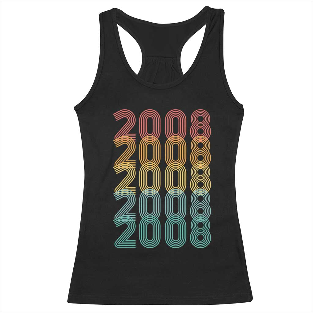 18th Birthday Racerback Tank Top Vintage 2008 Retro 18 Years Old Birthday TS11 Black Print Your Wear