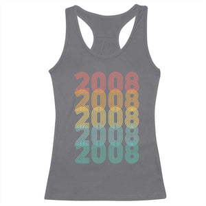 18th Birthday Racerback Tank Top Vintage 2008 Retro 18 Years Old Birthday TS11 Charcoal Print Your Wear