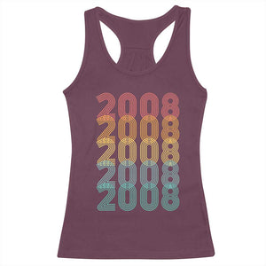 18th Birthday Racerback Tank Top Vintage 2008 Retro 18 Years Old Birthday TS11 Maroon Print Your Wear