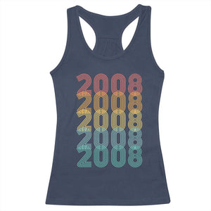 18th Birthday Racerback Tank Top Vintage 2008 Retro 18 Years Old Birthday TS11 Navy Print Your Wear
