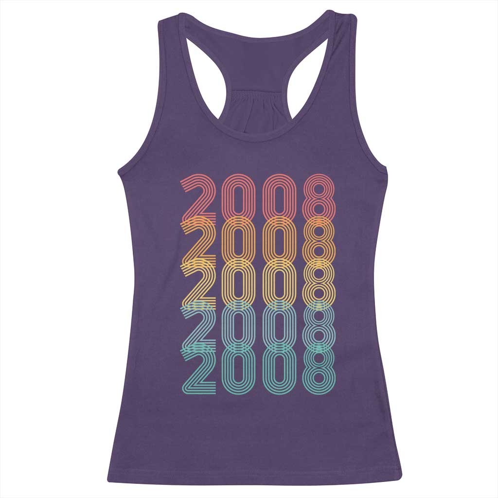 18th Birthday Racerback Tank Top Vintage 2008 Retro 18 Years Old Birthday TS11 Purple Print Your Wear