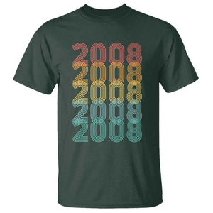 18th Birthday T Shirt Vintage 2008 Retro 18 Years Old Birthday TS11 Dark Forest Green Print Your Wear