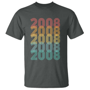 18th Birthday T Shirt Vintage 2008 Retro 18 Years Old Birthday TS11 Dark Heather Print Your Wear