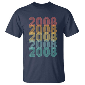 18th Birthday T Shirt Vintage 2008 Retro 18 Years Old Birthday TS11 Navy Print Your Wear