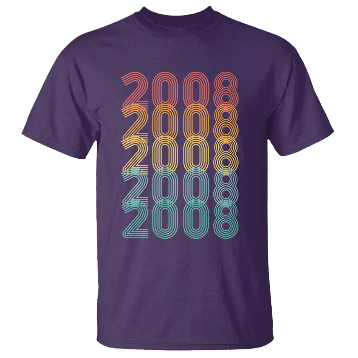 18th Birthday T Shirt Vintage 2008 Retro 18 Years Old Birthday TS11 Purple Print Your Wear