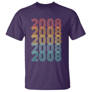18th Birthday T Shirt Vintage 2008 Retro 18 Years Old Birthday TS11 Purple Print Your Wear
