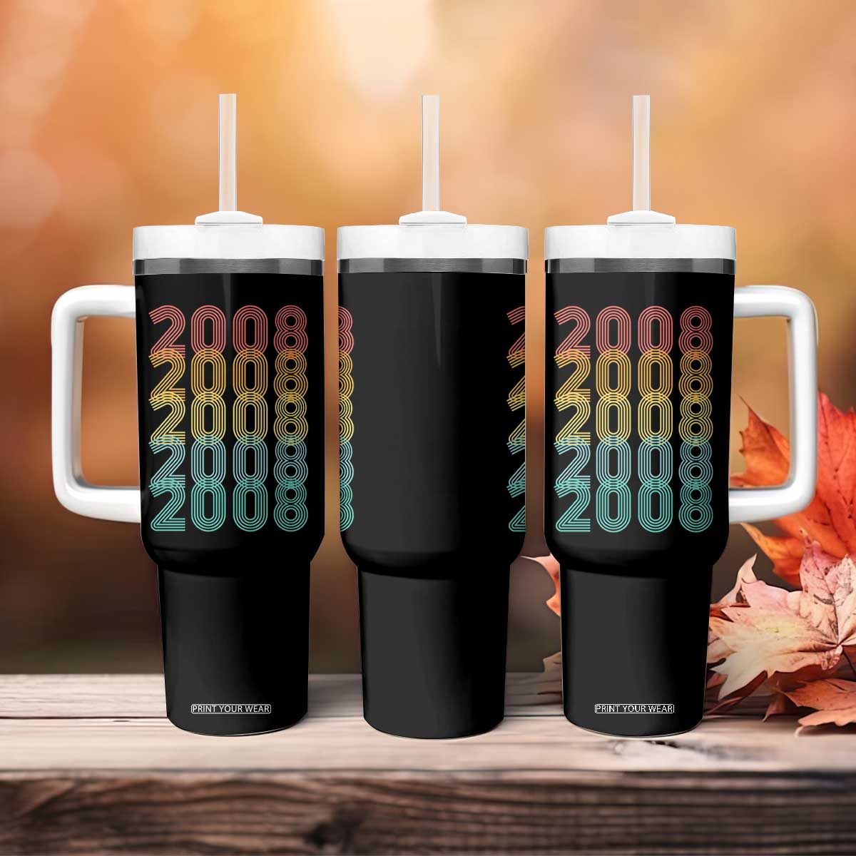 18th Birthday Tumbler With Handle Vintage 2008 Retro 18 Years Old Birthday TS11 Print Your Wear