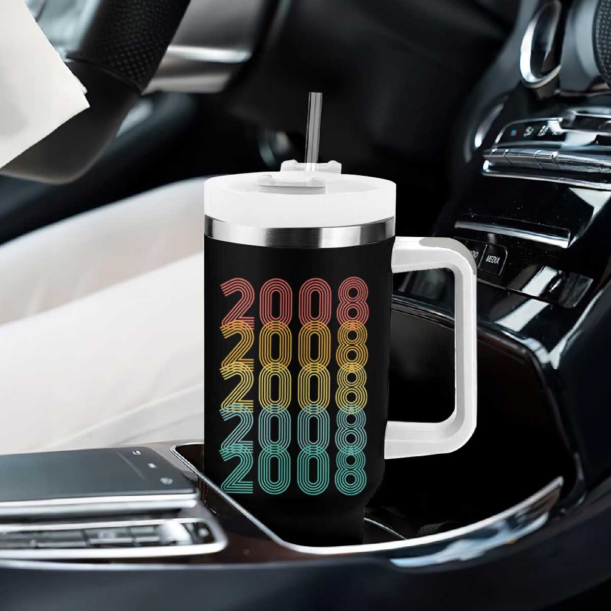 18th Birthday Tumbler With Handle Vintage 2008 Retro 18 Years Old Birthday TS11 Print Your Wear