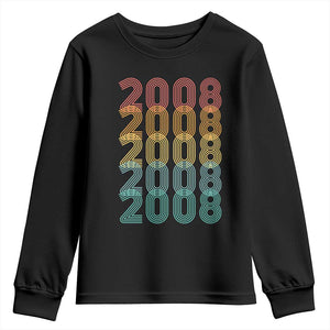 18th Birthday Youth Sweatshirt Vintage 2008 Retro 18 Years Old Birthday TS11 Black Print Your Wear
