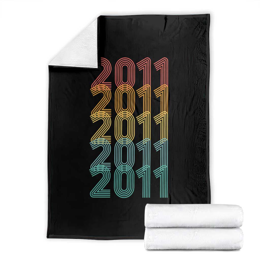 15th Birthday Throw Blanket Vintage 2011 Retro 15 Years Old Birthday TS11 Black Print Your Wear