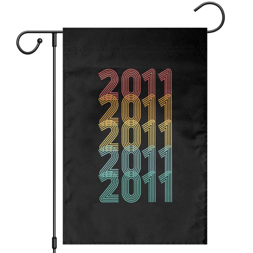 15th Birthday Garden Flag Vintage 2011 Retro 15 Years Old Birthday TS11 Black Print Your Wear
