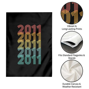 15th Birthday Garden Flag Vintage 2011 Retro 15 Years Old Birthday TS11 Print Your Wear