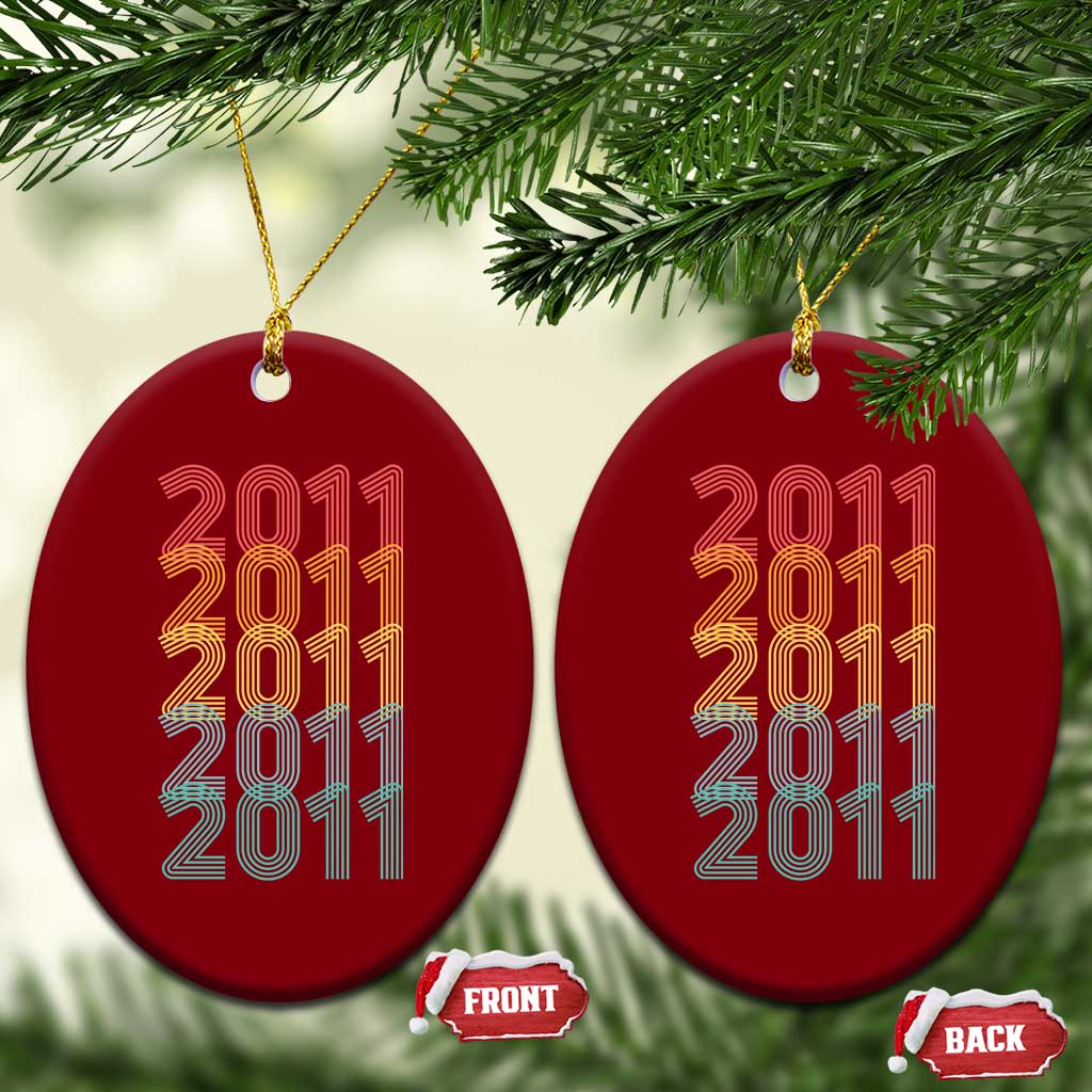 15th Birthday Ceramic Ornament Vintage 2011 Retro 15 Years Old Birthday TS11 Print Your Wear