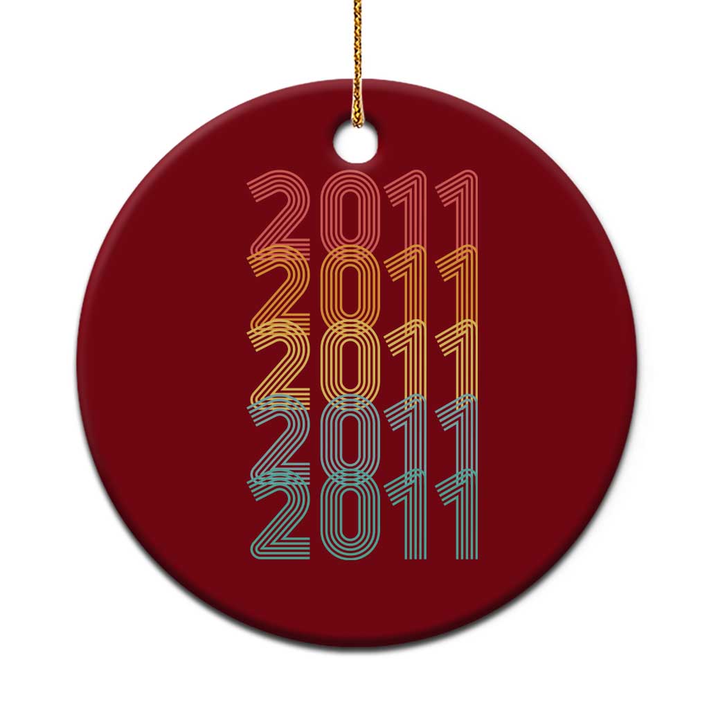 15th Birthday Ceramic Ornament Vintage 2011 Retro 15 Years Old Birthday TS11 1pc Red Print Your Wear