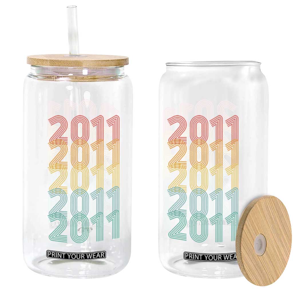 15th Birthday Glass Can Vintage 2011 Retro 15 Years Old Birthday TS11 Print Your Wear