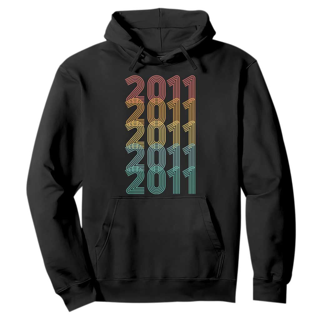 15th Birthday Hoodie Vintage 2011 Retro 15 Years Old Birthday TS11 Black Print Your Wear