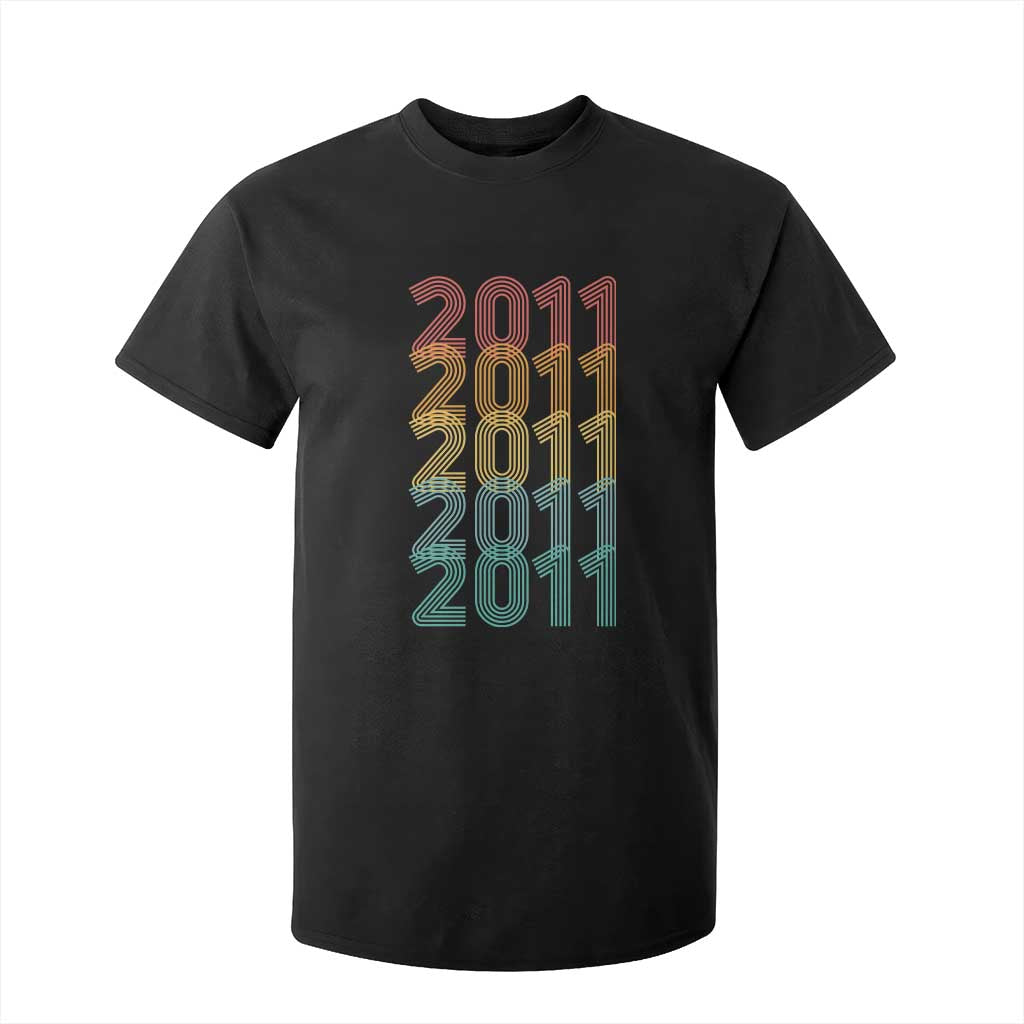15th Birthday T Shirt For Kid Vintage 2011 Retro 15 Years Old Birthday TS11 Black Print Your Wear