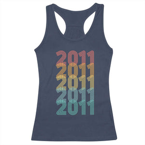 15th Birthday Racerback Tank Top Vintage 2011 Retro 15 Years Old Birthday TS11 Navy Print Your Wear