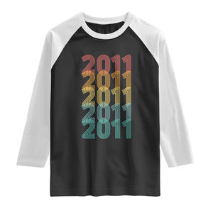15th Birthday Raglan Shirt Vintage 2011 Retro 15 Years Old Birthday TS11 Black White Print Your Wear