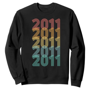 15th Birthday Sweatshirt Vintage 2011 Retro 15 Years Old Birthday TS11 Black Print Your Wear