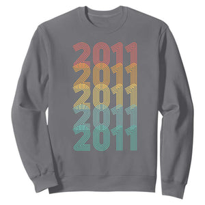 15th Birthday Sweatshirt Vintage 2011 Retro 15 Years Old Birthday TS11 Charcoal Print Your Wear