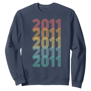 15th Birthday Sweatshirt Vintage 2011 Retro 15 Years Old Birthday TS11 Navy Print Your Wear