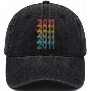 15th Birthday Washed Cotton Baseball Cap Vintage 2011 Retro 15 Years Old Birthday TS11 Print Your Wear