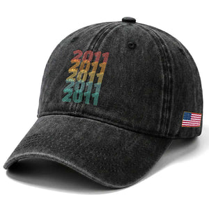 15th Birthday Washed Cotton Baseball Cap Vintage 2011 Retro 15 Years Old Birthday TS11 Print Your Wear