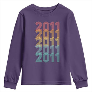 15th Birthday Youth Sweatshirt Vintage 2011 Retro 15 Years Old Birthday TS11 Purple Print Your Wear
